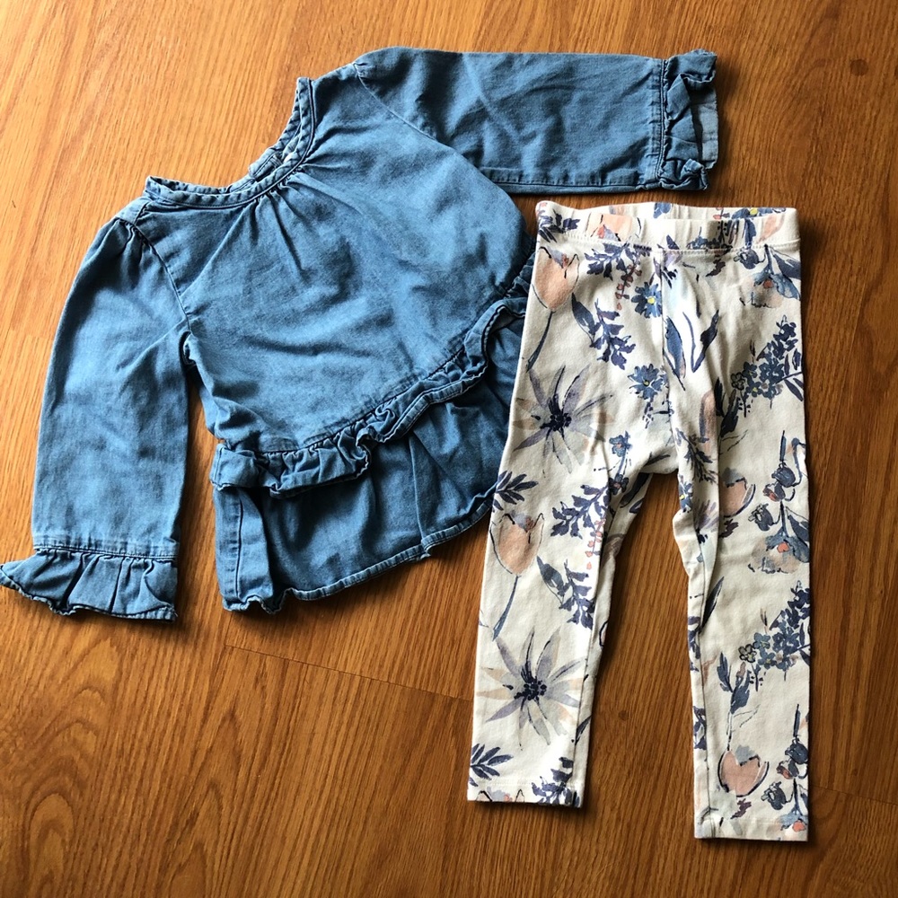 Baby Gap Toddler Floral Watercolors Outfit Set